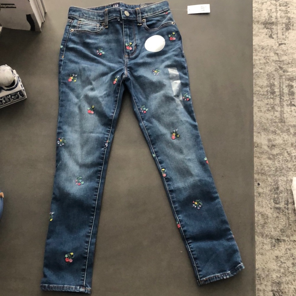 Denim printed jeans